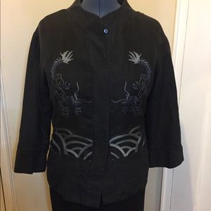 Asian-inspired jacket with dragon embroidery